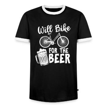 Bier Fahrrad - Männer Kontrast-T-Shirt - Schwarz/Weiß - Vorne - AI Model Female 172 light (172cm) & AI Model Male 178 light (178cm)