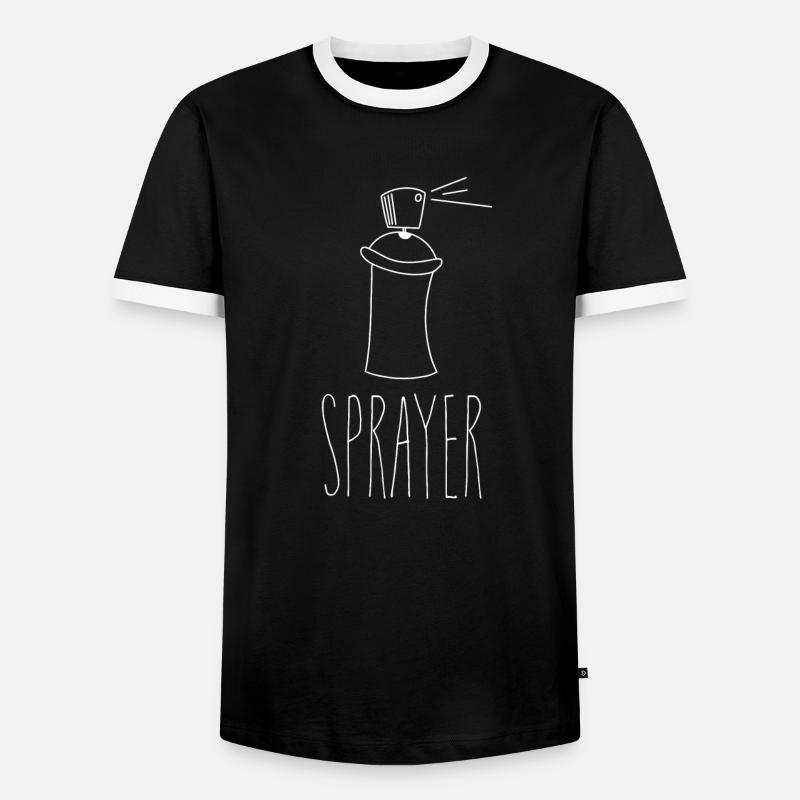 sprayer - Men's Ringer Shirt - black/white