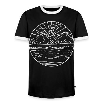 Berge Symbol - Männer Kontrast-T-Shirt - Schwarz/Weiß - Vorne - AI Model Female 172 light (172cm) & AI Model Male 178 light (178cm)
