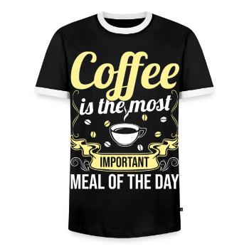 Barista Coffee Coffee saying - Men's Ringer Shirt - black/white - Front - AI Model Female 172 light (172cm) & AI Model Male 178 light (178cm)