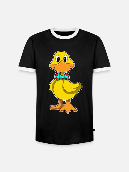 Ente Schleife - Männer Kontrast-T-Shirt - Schwarz/Weiß