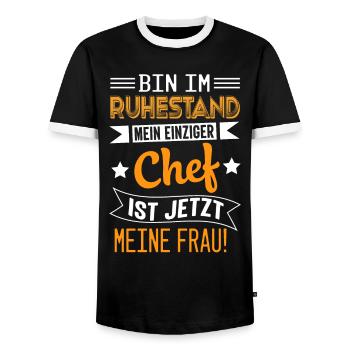 Rente Pension Ruhestand Rentner 2021 - Männer Kontrast-T-Shirt - Schwarz/Weiß - Vorne - AI Model Female 172 light (172cm) & AI Model Male 178 light (178cm)