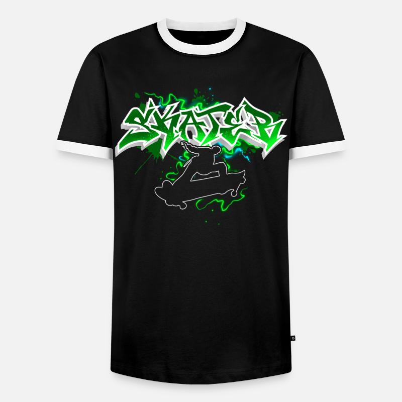 Skater Graffiti - Männer Kontrast-T-Shirt - Schwarz/Weiß