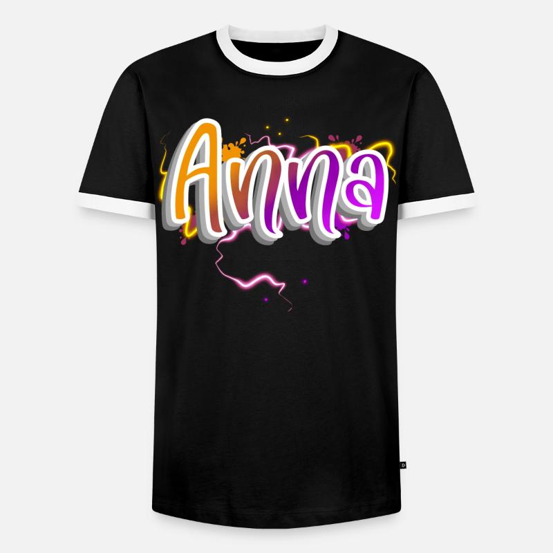 Anna - Männer Kontrast-T-Shirt - Schwarz/Weiß