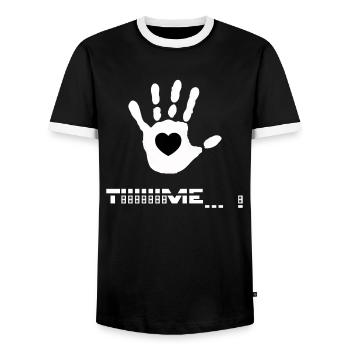 Tiiiiime FPH - Männer Kontrast-T-Shirt - Schwarz/Weiß - Vorne - AI Model Female 172 light (172cm) & AI Model Male 178 light (178cm)