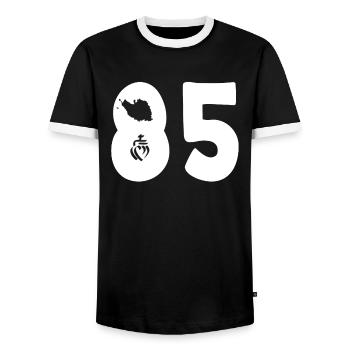85 departement vendee - T-shirt contrasté Homme - noir/blanc - Devant - AI Model Female 172 light (172cm) & AI Model Male 178 light (178cm)