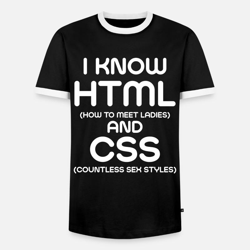 I Know HTML and CSS - Men's Ringer Shirt - black/white