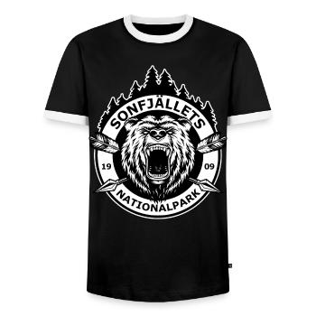 Sonfjällets nationalpark - Männer Kontrast-T-Shirt - Schwarz/Weiß - Vorne - AI Model Female 172 light (172cm) & AI Model Male 178 light (178cm)