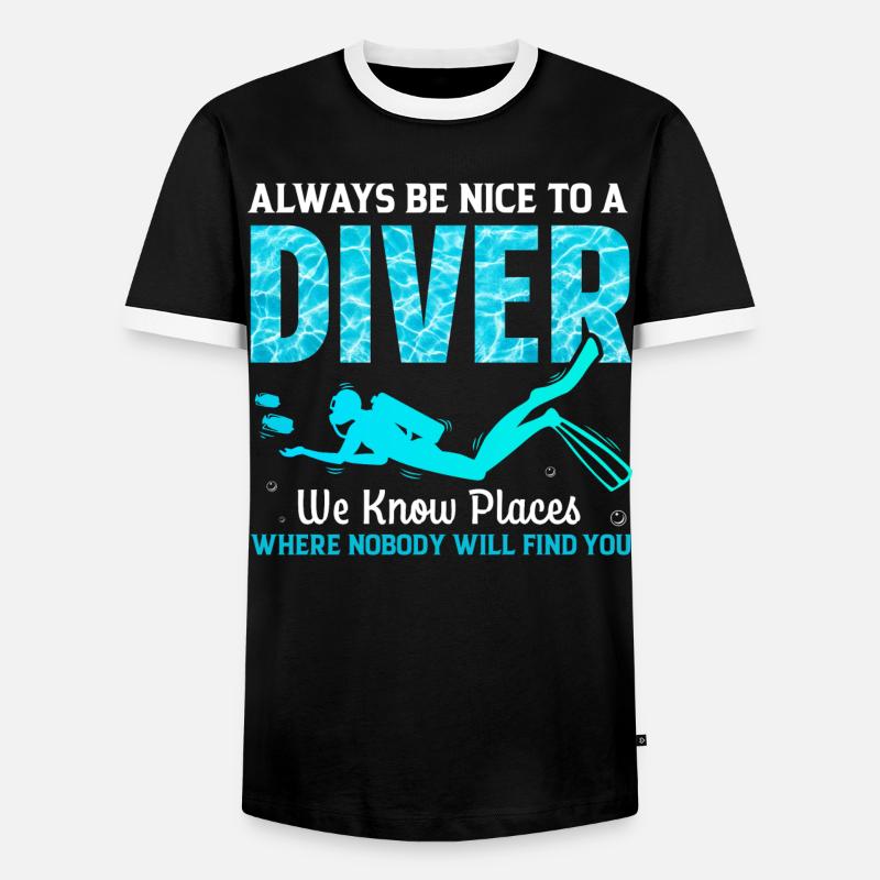Diver Diving - Men's Ringer Shirt - black/white