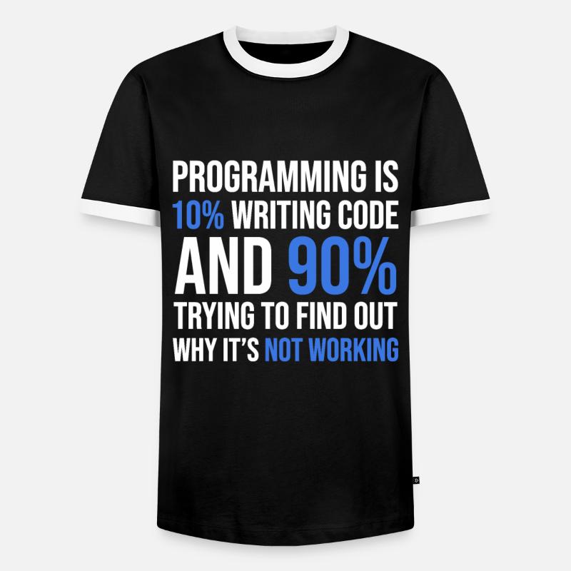Code Debugging Humor T-Shirt Design - Männer Kontrast-T-Shirt - Schwarz/Weiß