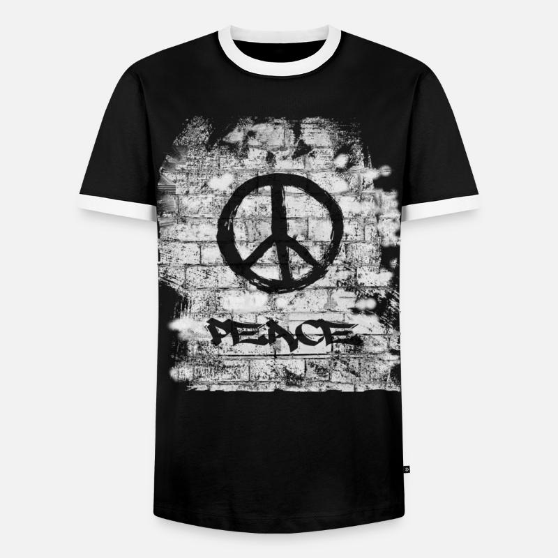 Peace - Men's Ringer Shirt - black/white