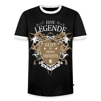 Eine Legende geht in Rente - Männer Kontrast-T-Shirt - Schwarz/Weiß - Vorne - AI Model Female 172 light (172cm) & AI Model Male 178 light (178cm)