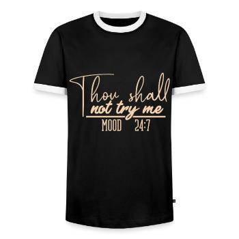Citation sarcastique drôle, drôle, citations, sarcastique, s - T-shirt contrasté Homme - noir/blanc - Devant - AI Model Female 172 light (172cm) & AI Model Male 178 light (178cm)