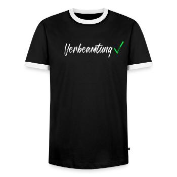 Verbeamtung Auf Lebenszeit Beamtin Beamte Geschenk - Männer Kontrast-T-Shirt - Schwarz/Weiß - Vorne - AI Model Female 172 light (172cm) & AI Model Male 178 light (178cm)