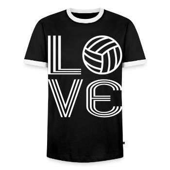 Volleyball-Volleyball - Männer Kontrast-T-Shirt - Schwarz/Weiß - Vorne - AI Model Female 172 light (172cm) & AI Model Male 178 light (178cm)
