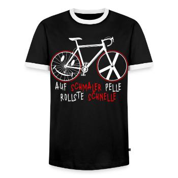 Fahrrad - Männer Kontrast-T-Shirt - Schwarz/Weiß - Vorne - AI Model Female 172 light (172cm) & AI Model Male 178 light (178cm)