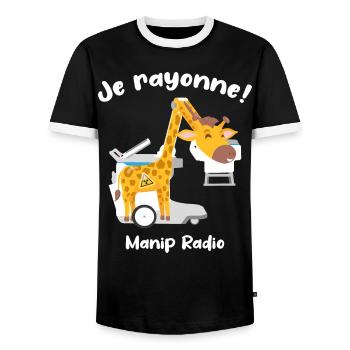 Je rayonne Manip radio Girafe Radiologie médicale - T-shirt contrasté Homme - noir/blanc - Devant - AI Model Female 172 light (172cm) & AI Model Male 178 light (178cm)