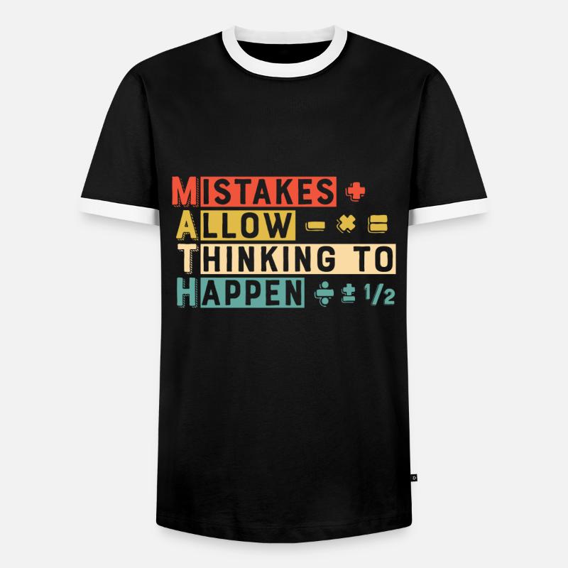 Mathefehler lassen denken - Männer Kontrast-T-Shirt - Schwarz/Weiß