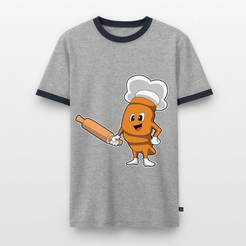Bread Baker Rolling Pin Baking Men's Ringer Shirt