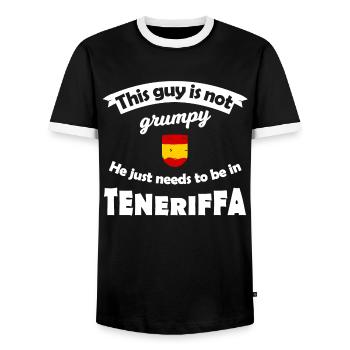 Tenerife Fans - T-shirt contrasté Homme - noir/blanc - Devant - AI Model Female 172 light (172cm) & AI Model Male 178 light (178cm)