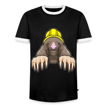 Maulwurf Bergarbeiter Bergbau - Männer Kontrast-T-Shirt - Schwarz/Weiß - Vorne - AI Model Female 172 light (172cm) & AI Model Male 178 light (178cm)