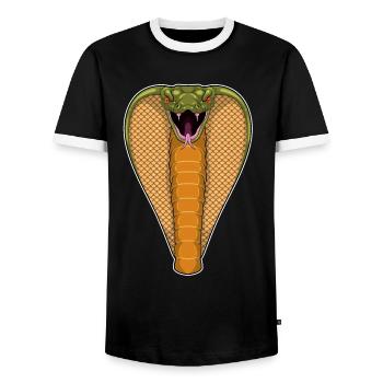 Serpent Cobra - T-shirt contrasté Homme - noir/blanc - Devant - AI Model Female 172 light (172cm) & AI Model Male 178 light (178cm)
