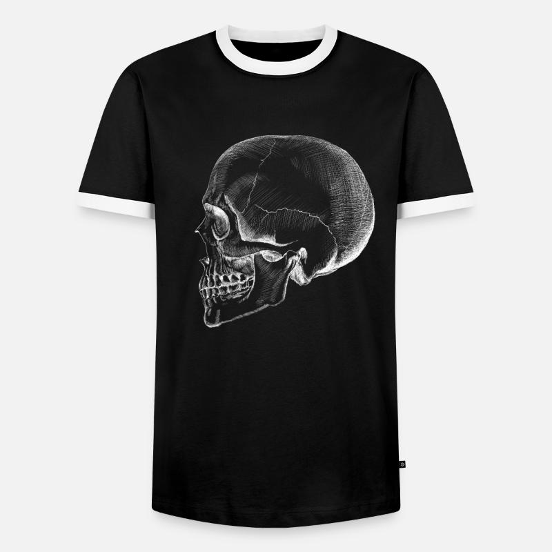 Skull - Men's Ringer Shirt - black/white