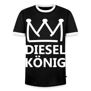 Diesel King - Men's Ringer Shirt - black/white - Front - AI Model Female 172 light (172cm) & AI Model Male 178 light (178cm)