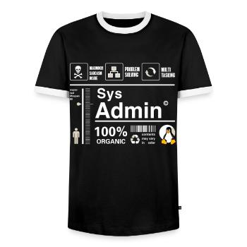 Sys Admin Pinguin Computer Nerd pc Platine cpu inh - Männer Kontrast-T-Shirt - Schwarz/Weiß - Vorne - AI Model Female 172 light (172cm) & AI Model Male 178 light (178cm)