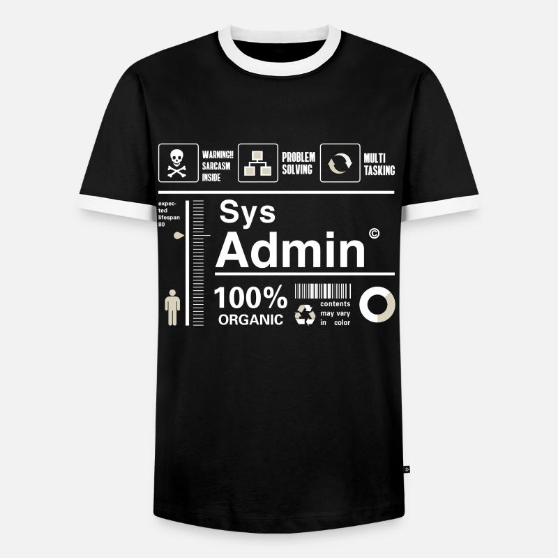 sys admin Inhalt Ironie Humor Computer Nerd pc cor - Männer Kontrast-T-Shirt - Schwarz/Weiß