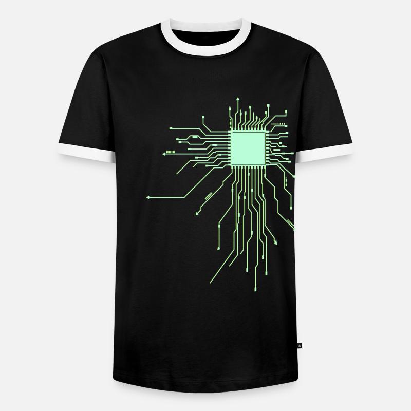 platine Core cpu Computer Nerd pc humor geek code - Männer Kontrast-T-Shirt - Schwarz/Weiß