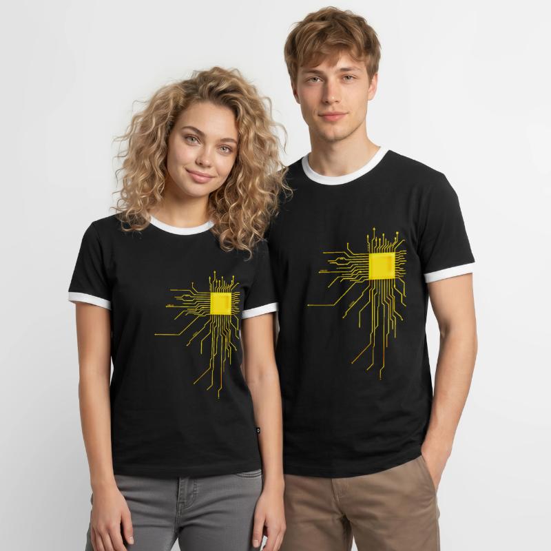 platine Core cpu Computer Nerd Programmierer admin Männer Kontrast-T-Shirt