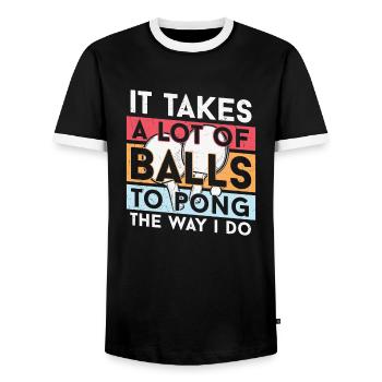 Prend beaucoup de balles pour ponger comme je le fais - T-shirt contrasté Homme - noir/blanc - Devant - AI Model Female 172 light (172cm) & AI Model Male 178 light (178cm)