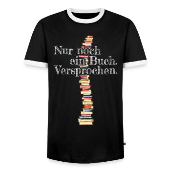Nur Noch Ein Buch Versprochen Leseratte Bücherwurm - Männer Kontrast-T-Shirt - Schwarz/Weiß - Vorne - AI Model Female 172 light (172cm) & AI Model Male 178 light (178cm)