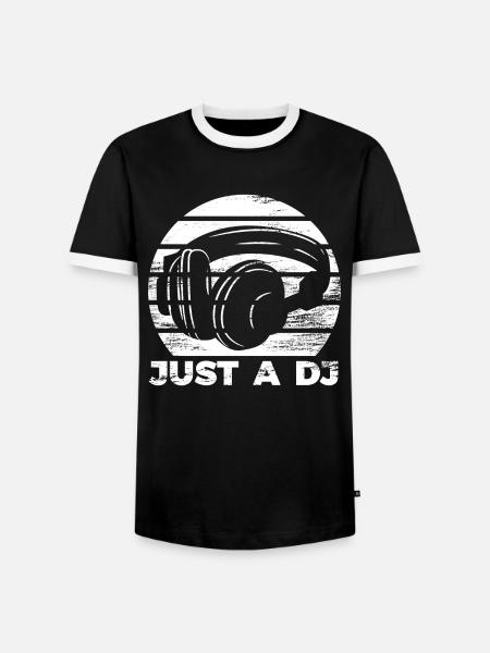 DJ - Männer Kontrast-T-Shirt - Schwarz/Weiß