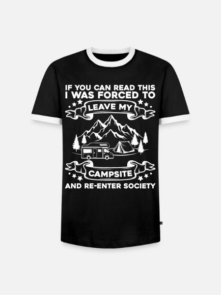 Camping camping camping telt - Kontrast-T-skjorte for menn - svart/hvit