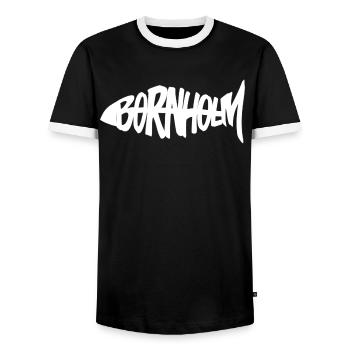 Poisson de Bornholm - T-shirt contrasté Homme - noir/blanc - Devant - AI Model Female 172 light (172cm) & AI Model Male 178 light (178cm)