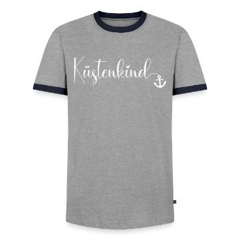 Enfant côtier Basse côte allemande de la mer du Nord - T-shirt contrasté Homme - gris/marine  - Devant - AI Model Female 172 light (172cm) & AI Model Male 178 light (178cm)