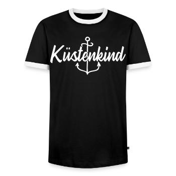 Küstenkind - Männer Kontrast-T-Shirt - Schwarz/Weiß - Vorne - AI Model Female 172 light (172cm) & AI Model Male 178 light (178cm)