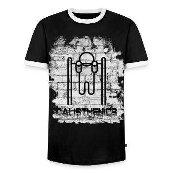 Callisthénie - T-shirt contrasté Homme - noir/blanc - Devant - AI Model Female 172 light (172cm) & AI Model Male 178 light (178cm)