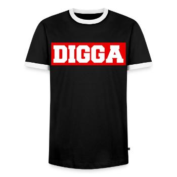 Digga - Männer Kontrast-T-Shirt - Schwarz/Weiß - Vorne - AI Model Female 172 light (172cm) & AI Model Male 178 light (178cm)