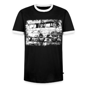 Barkas B1000 Grunge Look - T-shirt contrasté Homme - noir/blanc - Devant - AI Model Female 172 light (172cm) & AI Model Male 178 light (178cm)