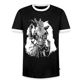 Vikings avec corbeaux - T-shirt contrasté Homme - noir/blanc - Devant - AI Model Female 172 light (172cm) & AI Model Male 178 light (178cm)