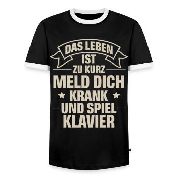 Klavier - Männer Kontrast-T-Shirt - Schwarz/Weiß - Vorne - AI Model Female 172 light (172cm) & AI Model Male 178 light (178cm)