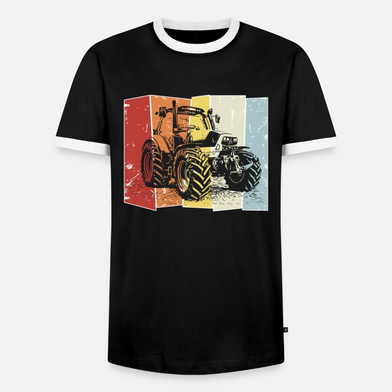 Traktor Deutz retro - Männer Kontrast-T-Shirt - Schwarz/Weiß