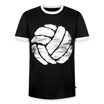 Volleyball Zeichnung - Männer Kontrast-T-Shirt - Schwarz/Weiß - Vorne - AI Model Female 172 light (172cm) & AI Model Male 178 light (178cm)