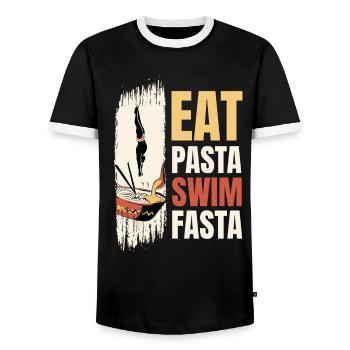 Swimming Swimmers - Men's Ringer Shirt - black/white - Front - AI Model Female 172 light (172cm) & AI Model Male 178 light (178cm)