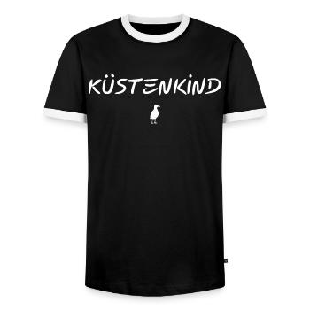 Küstenkind - Männer Kontrast-T-Shirt - Schwarz/Weiß - Vorne - AI Model Female 172 light (172cm) & AI Model Male 178 light (178cm)