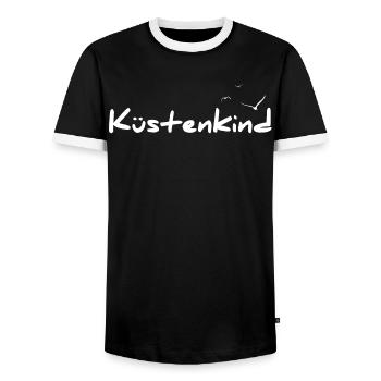 Küstenkind - Männer Kontrast-T-Shirt - Schwarz/Weiß - Vorne - AI Model Female 172 light (172cm) & AI Model Male 178 light (178cm)