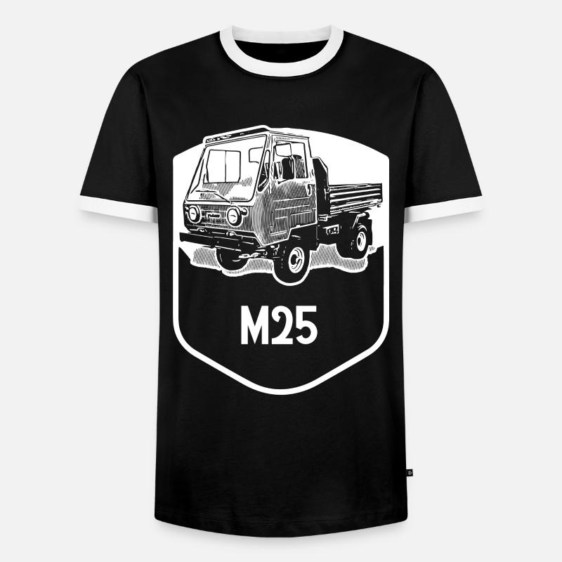 Multicar M25 - RDA - Classique - T-shirt contrasté Homme - noir/blanc